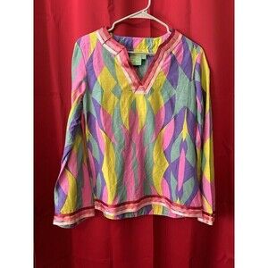 Jules Reid Womens 6 Vintage 70’s Disco Inspired Blouse Retro Pink  Long …